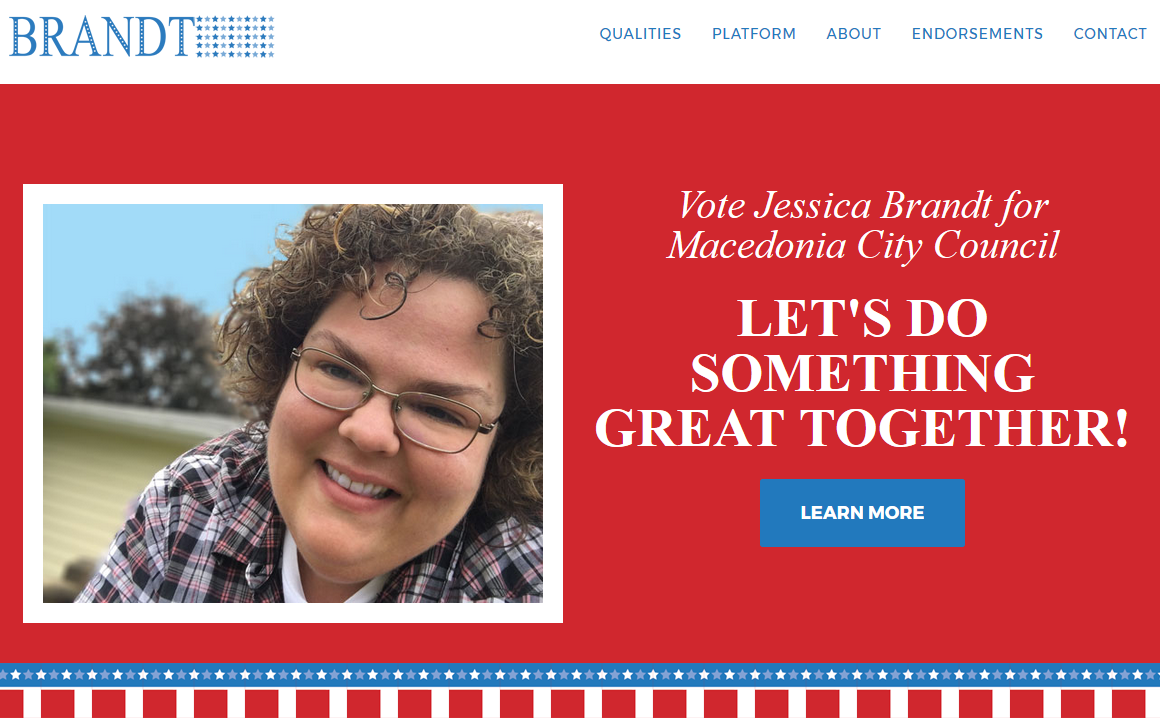 Jessica Brandt for reelection to Macedonia City Council November 2, 2021